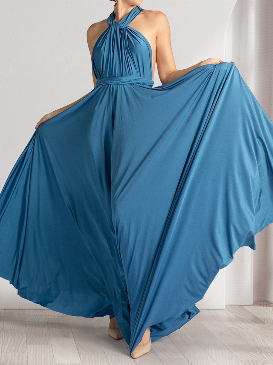 Sexy A-Linie/Princess-Linie Neckholder Ärmellos Bodenlang Geraffte Abendkleider mit Rüschen