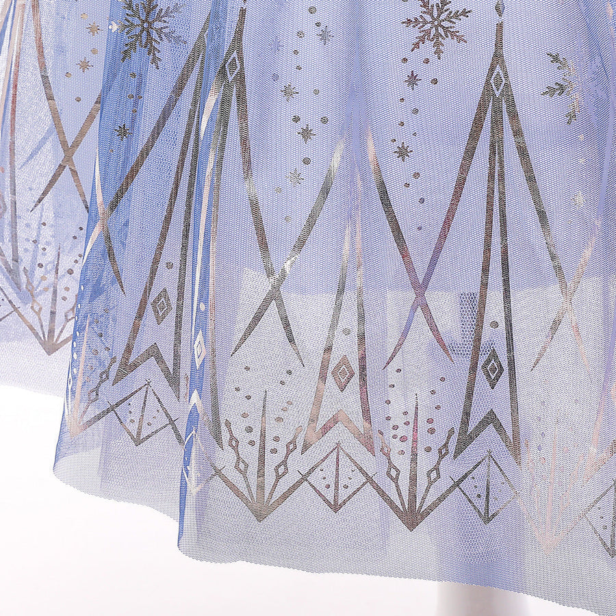 A-Linie/Princess-Linie, U-Ausschnitt, lange Ärmel, Blumenmädchenkleider mit aufgedruckten Blumen und Watteau-Schleppe