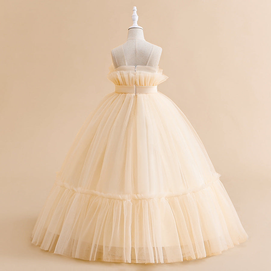 A-Linie/Princess-Linie Illusion Scoop Blumenmädchenkleider mit Schleife