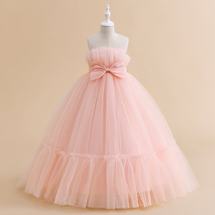 A-Linie/Princess-Linie Illusion Scoop Blumenmädchenkleider mit Schleife