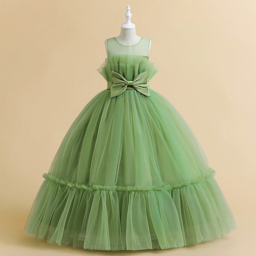 A-Linie/Princess-Linie Illusion Scoop Blumenmädchenkleider mit Schleife