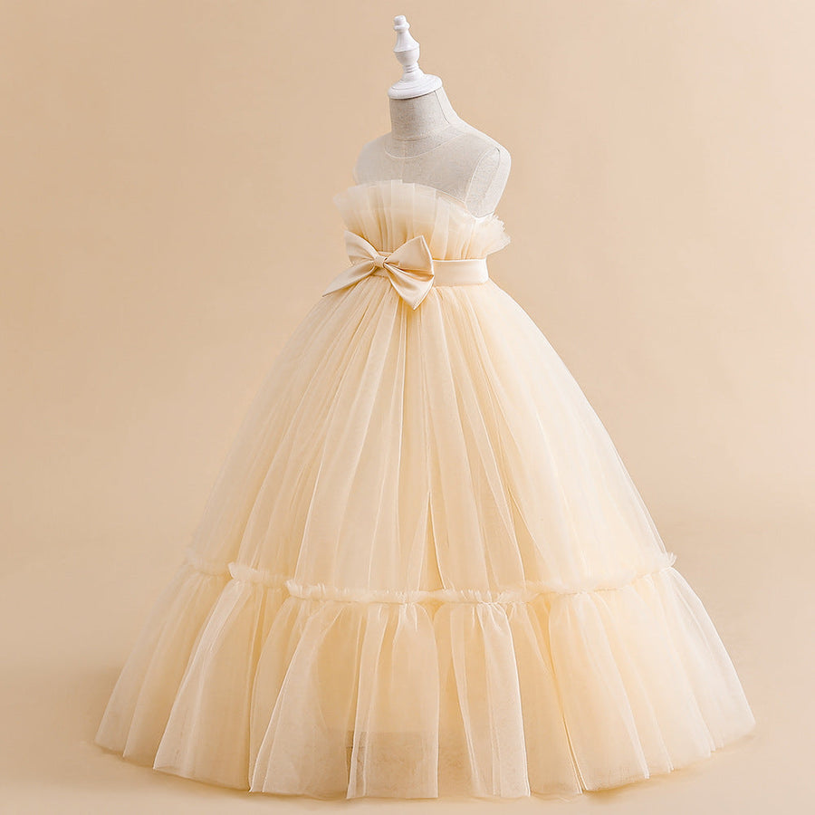 A-Linie/Princess-Linie Illusion Scoop Blumenmädchenkleider mit Schleife
