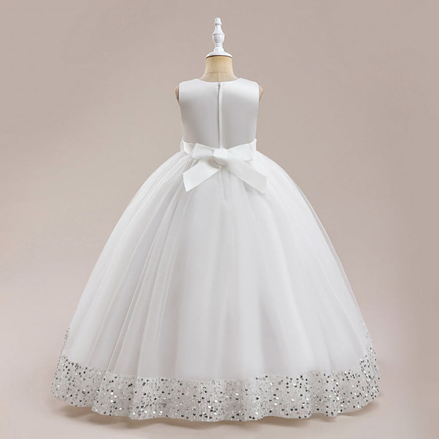 A-Linie/Prinzessin U-Ausschnitt Blumenmädchenkleider mit Pailletten