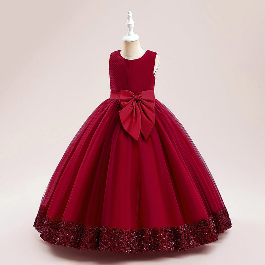 A-Linie/Prinzessin U-Ausschnitt Blumenmädchenkleider mit Pailletten