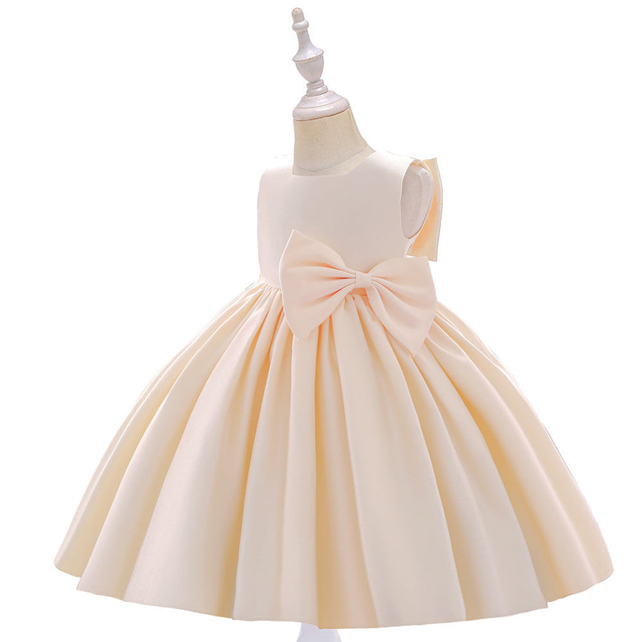 Ballkleid U-Ausschnitt Ärmellose Blumenmädchenkleider mit Rüschen