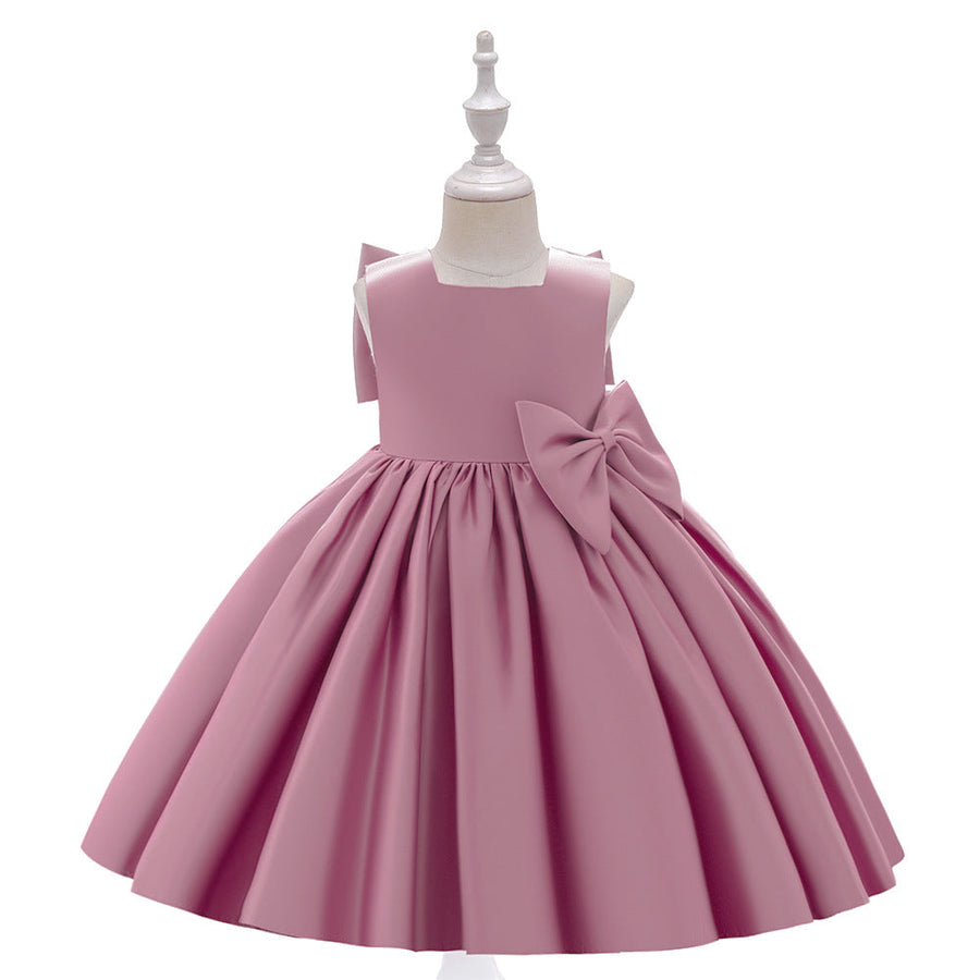Ballkleid U-Ausschnitt Ärmellose Blumenmädchenkleider mit Rüschen
