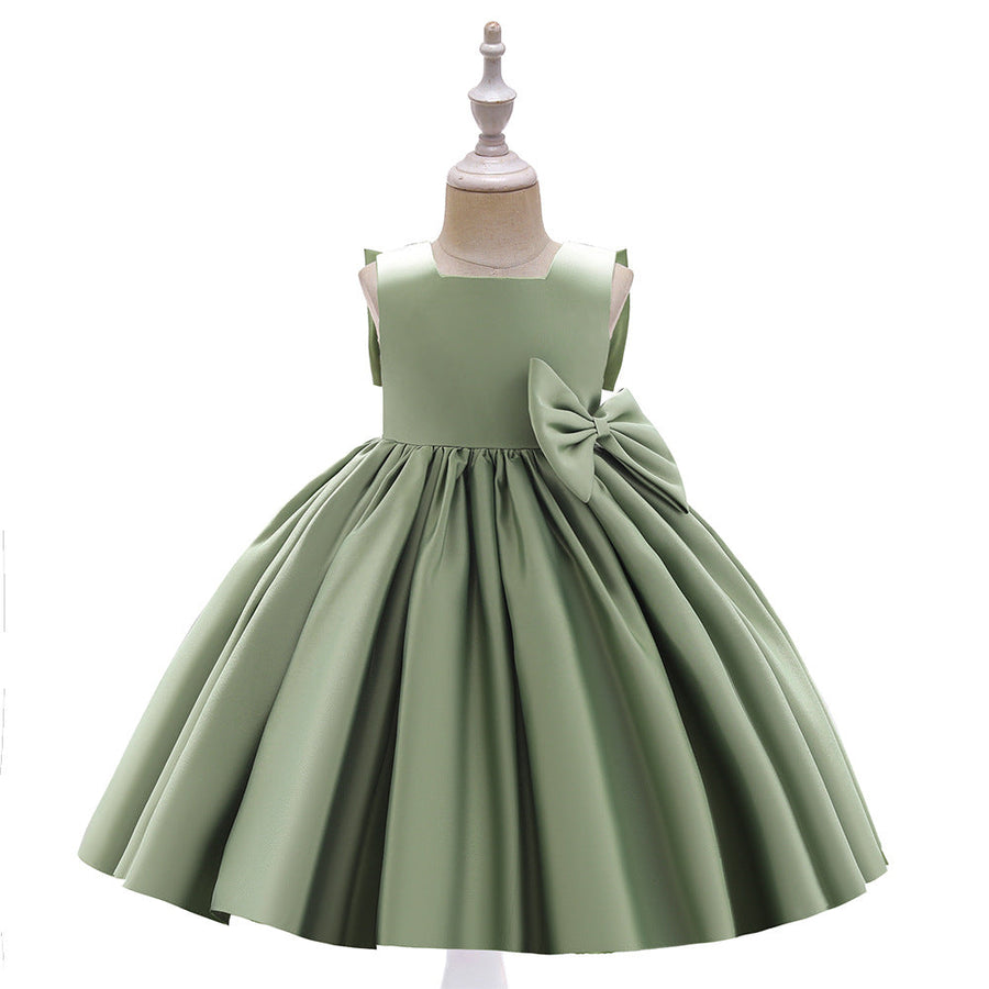 Ballkleid U-Ausschnitt Ärmellose Blumenmädchenkleider mit Rüschen