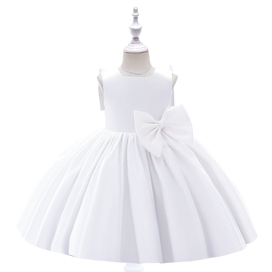 Ballkleid U-Ausschnitt Ärmellose Blumenmädchenkleider mit Rüschen