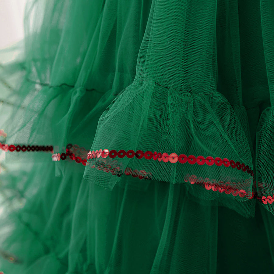 Stufen-Ballkleid mit U-Ausschnitt, ärmellos, Weihnachtskleider für Mädchen