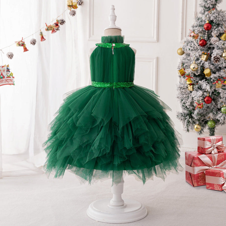 Ballkleid Neckholder Ärmellose Weihnachtskleider für Mädchen