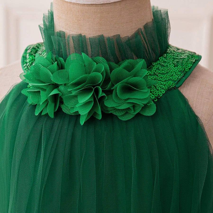 Ballkleid Neckholder Ärmellose Weihnachtskleider für Mädchen