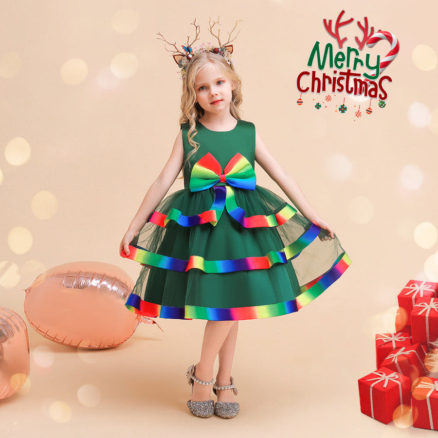 A-Linie/Princess-Linie U-Ausschnitt Ärmellos Weihnachtskleider für Mädchen