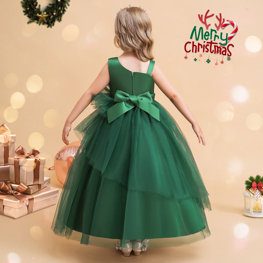 A-Linie/Princess-Linie Asymmetrische Ärmellose Weihnachtskleider für Mädchen