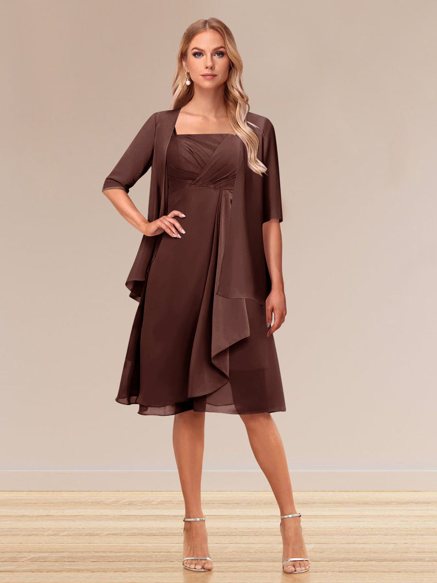 A-Linie/Princess-Linie Halbarm Formelle Abendkleider mit Rüschen und Jacke