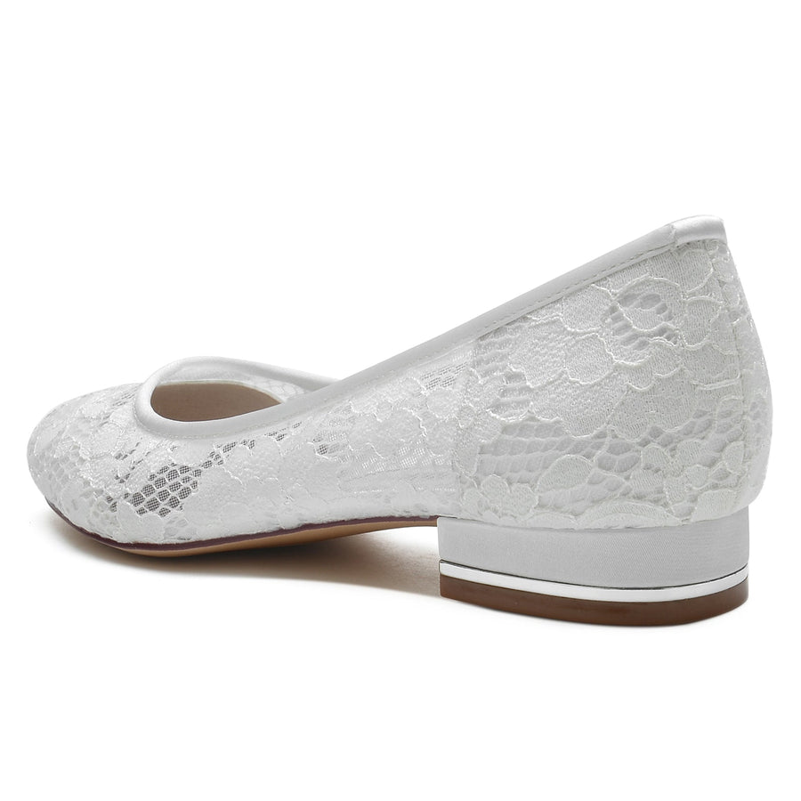 Damen Spitze Mit Spitze Geschlossene Zehen Flacher Absatz Abendschuhe