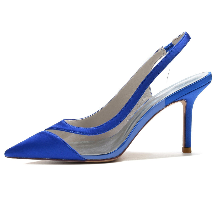 Damen Seidensatin Mit Stiletto-Absatz Geschlossene Zehe Hochzeitsschuhe