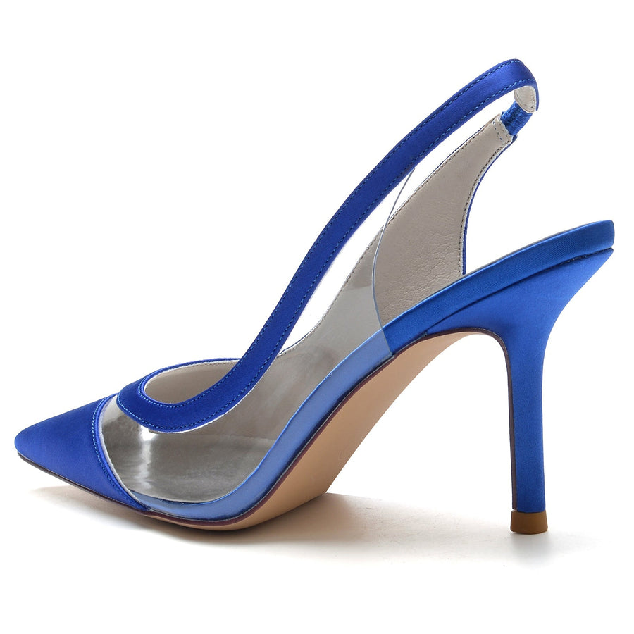 Damen Seidensatin Mit Stiletto-Absatz Geschlossene Zehe Hochzeitsschuhe