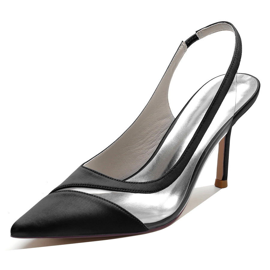 Damen Seidensatin Mit Stiletto-Absatz Geschlossene Zehe Hochzeitsschuhe