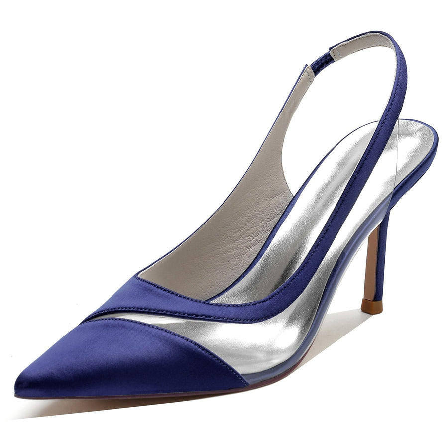 Damen Seidensatin Mit Stiletto-Absatz Geschlossene Zehe Hochzeitsschuhe