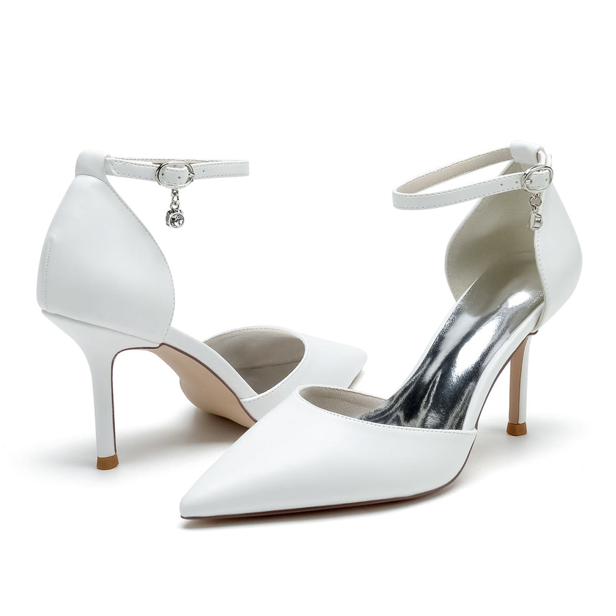 Damen PU mit Knöchelriemen Geschlossene Zehen Stiletto-Absatz Abendschuhe