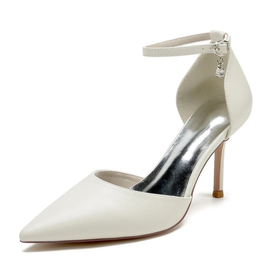 Damen PU mit Knöchelriemen Geschlossene Zehen Stiletto-Absatz Abendschuhe
