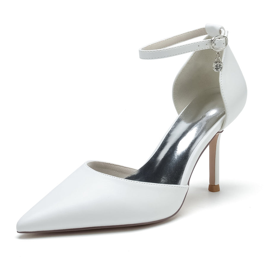 Damen PU mit Knöchelriemen Geschlossene Zehen Stiletto-Absatz Abendschuhe