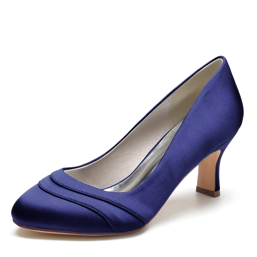 Damen Seidensatin Mit Geschlossener Spitze Spool Heel Party Schuhe