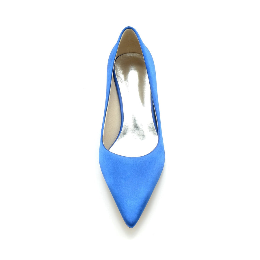 Damen Seidensatin mit Geschlossener Zehe Stiletto-Absatz Brautschuhe