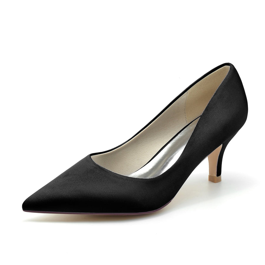 Damen Seidensatin mit Geschlossener Zehe Stiletto-Absatz Brautschuhe