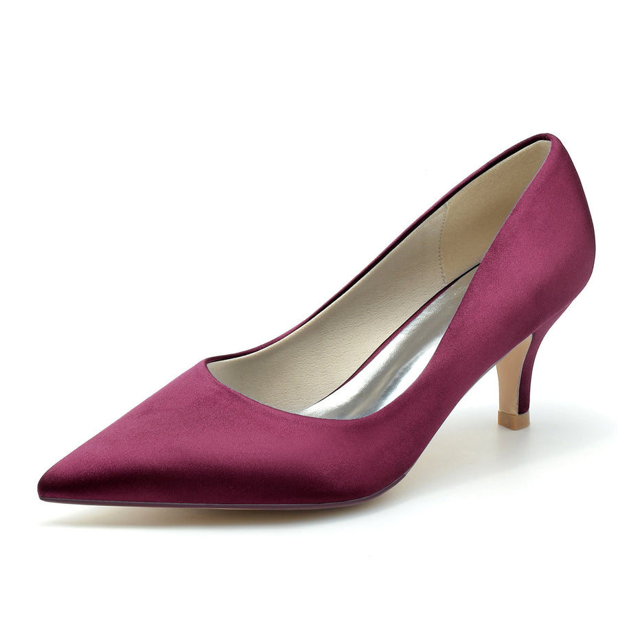 Damen Seidensatin mit Geschlossener Zehe Stiletto-Absatz Brautschuhe