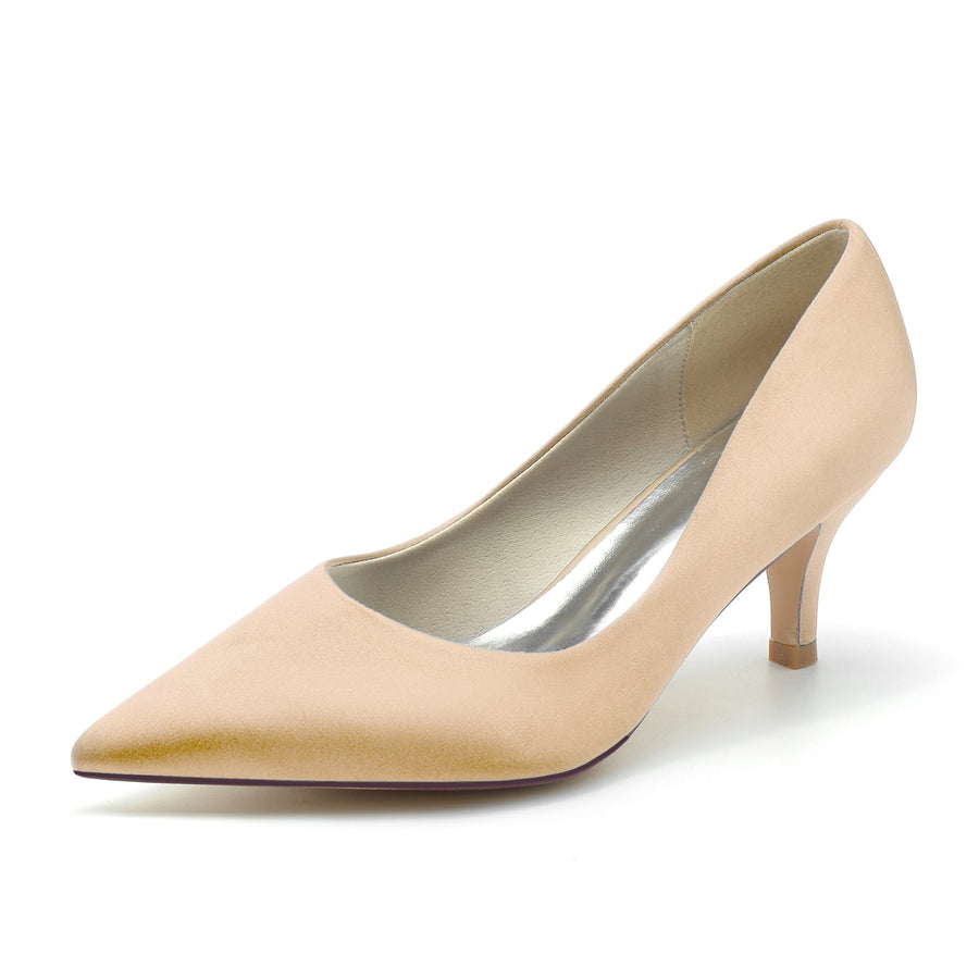 Damen Seidensatin mit Geschlossener Zehe Stiletto-Absatz Brautschuhe