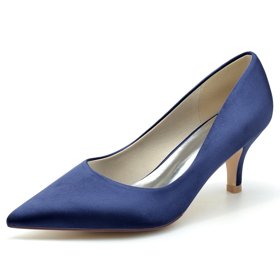 Damen Seidensatin mit Geschlossener Zehe Stiletto-Absatz Brautschuhe
