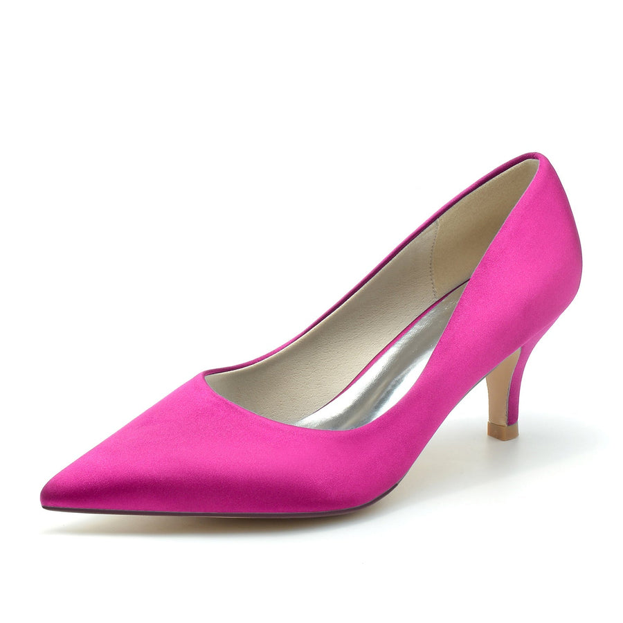 Damen Seidensatin mit Geschlossener Zehe Stiletto-Absatz Brautschuhe