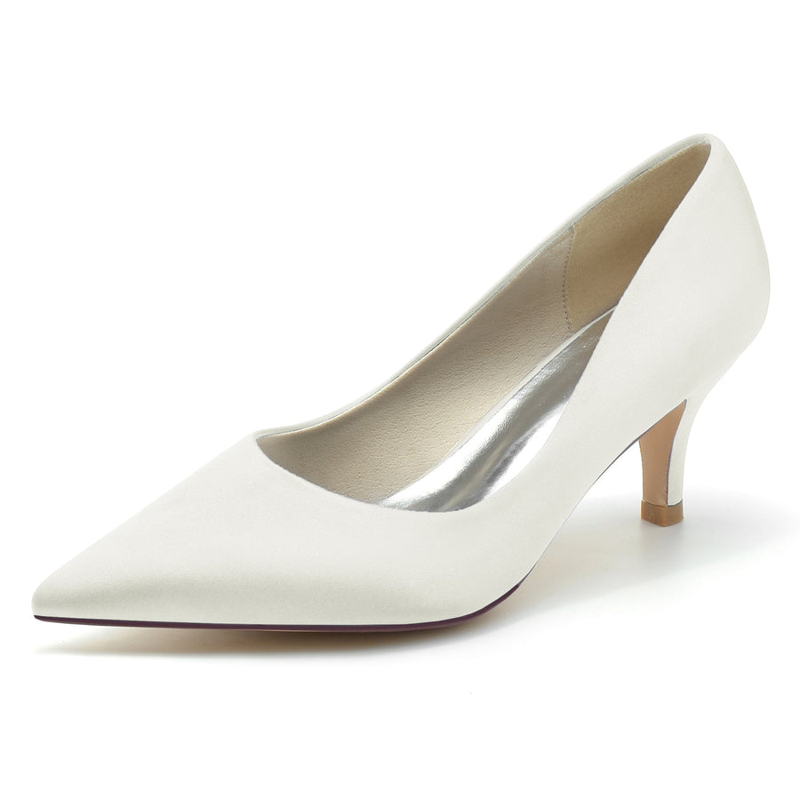 Damen Seidensatin mit Geschlossener Zehe Stiletto-Absatz Brautschuhe