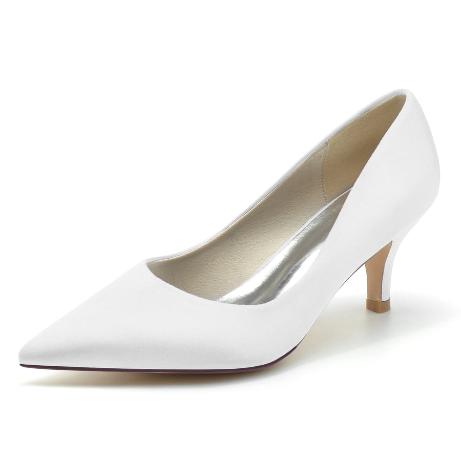 Damen Seidensatin mit Geschlossener Zehe Stiletto-Absatz Brautschuhe