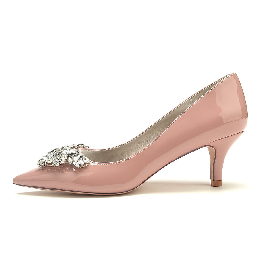 Damen Lackleder Spiegelfinish mit Strass Geschlossene Zehen Stilettoabsatz Abendschuhe