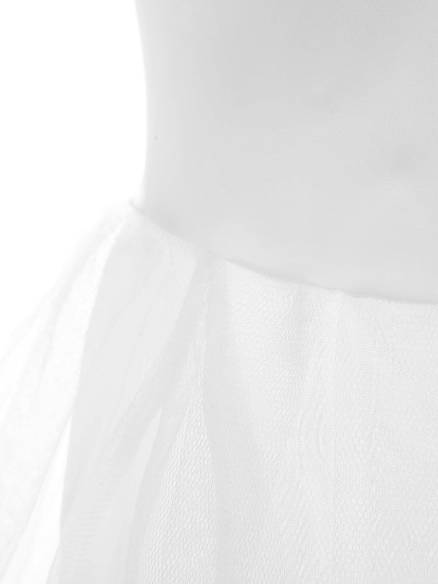 Tüll-Trompete/Meerjungfrau 1-Stufig Bodenlang 1 Reif-Hochzeits-Petticoat