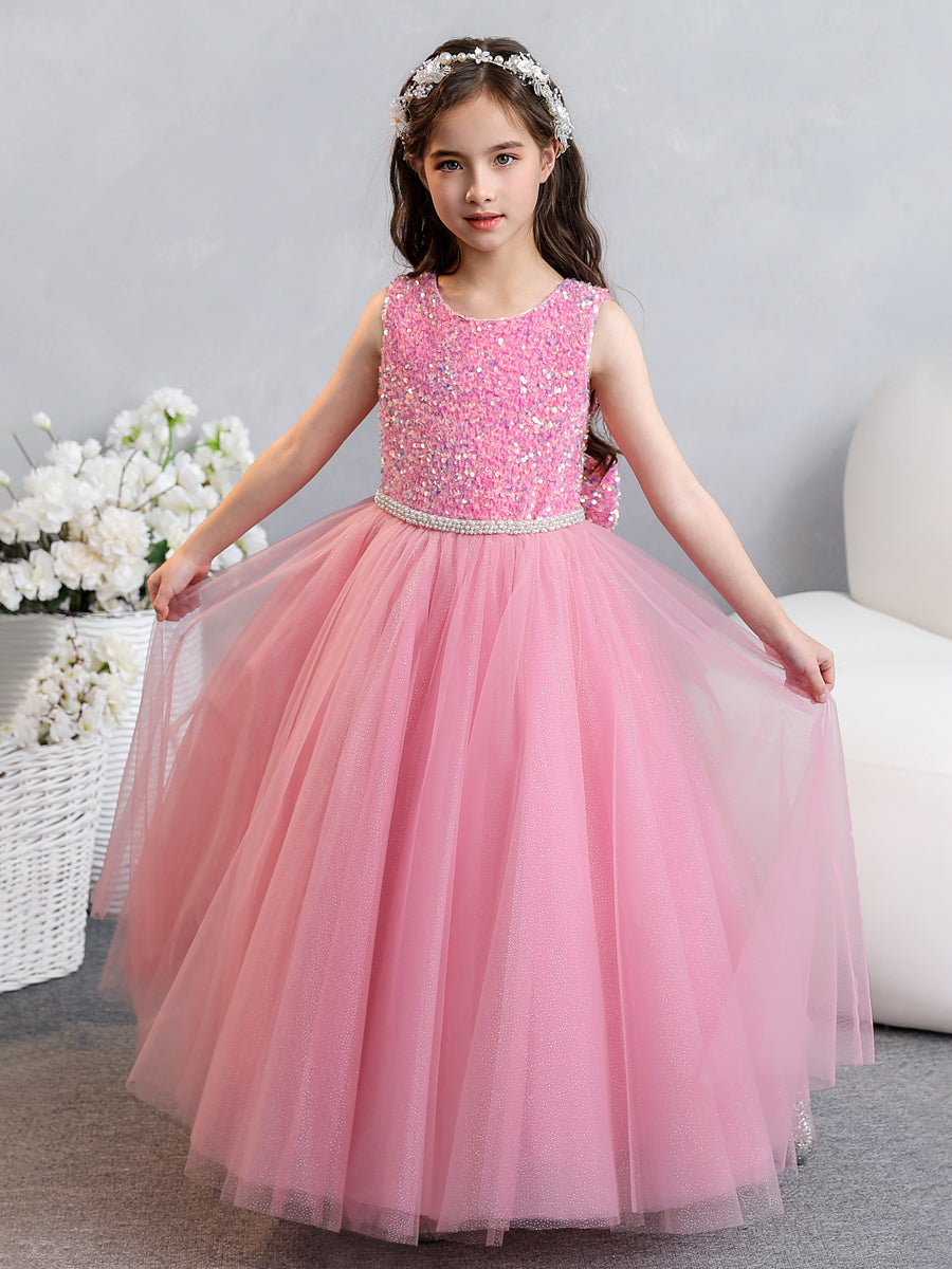 ABEHIK Mädchen Paillettenkleid - Glitzer-Mesh-Tutu Für Prinzessinnen | Sommer Partykleid