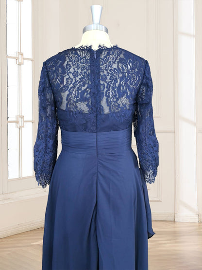 A-Linie/Princess-Linie V-Ausschnitt 3/4-Ärmel Kleider für die Brautmutter mit Applikationen