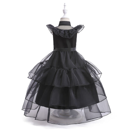 Ballkleid Tüll Ärmellos U-Ausschnitt Bodenlang Weihnachtskleider für Mädchen