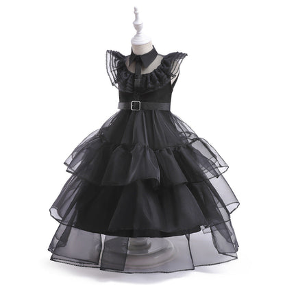 Ballkleid Tüll Ärmellos U-Ausschnitt Bodenlang Weihnachtskleider für Mädchen