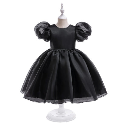 Ballkleid U-Ausschnitt Kurze Ärmel Bedrucktes Blumenmädchenkleid