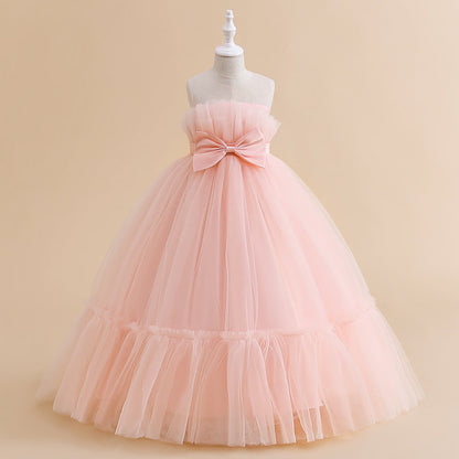A-Linie/Princess-Linie Illusion Scoop Blumenmädchenkleider mit Schleife