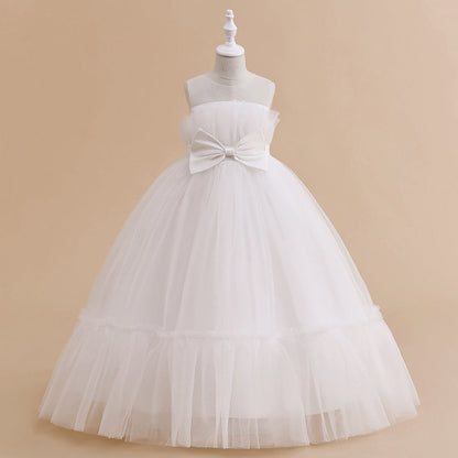 A-Linie/Princess-Linie Illusion Scoop Blumenmädchenkleider mit Schleife