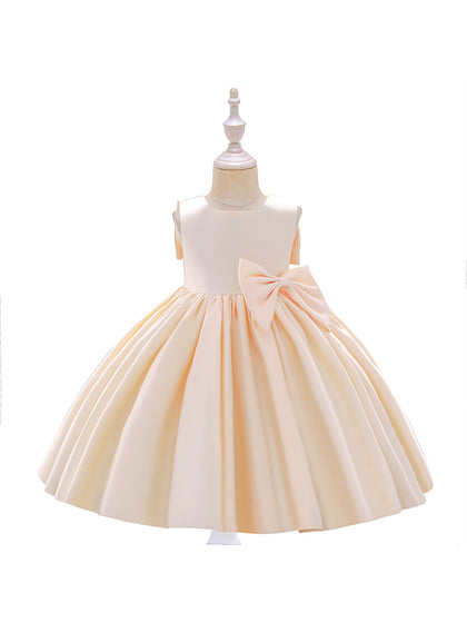 Ballkleid U-Ausschnitt Ärmellose Blumenmädchenkleider mit Rüschen