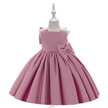 Ballkleid U-Ausschnitt Ärmellose Blumenmädchenkleider mit Rüschen