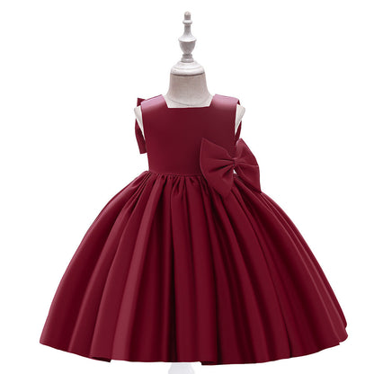 Ballkleid U-Ausschnitt Ärmellose Blumenmädchenkleider mit Rüschen