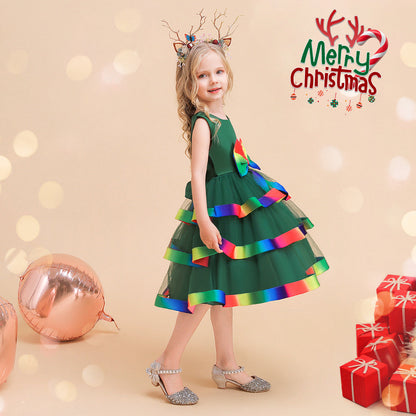 A-Linie/Princess-Linie U-Ausschnitt Ärmellos Weihnachtskleider für Mädchen