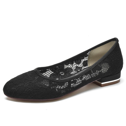Damen Spitze Mit Spitze Geschlossene Zehen Flacher Absatz Abendschuhe