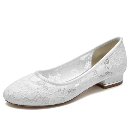 Damen Spitze Mit Spitze Geschlossene Zehen Flacher Absatz Abendschuhe